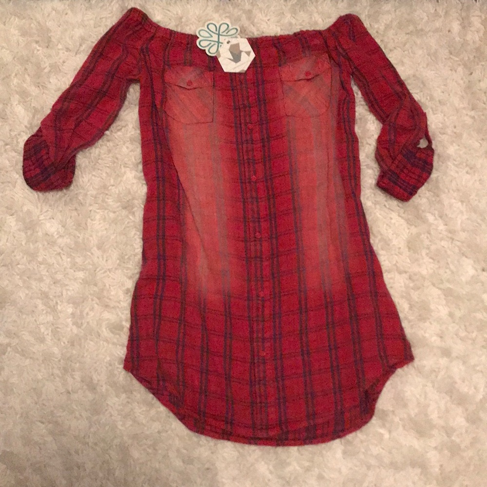 Distressed plaid dress